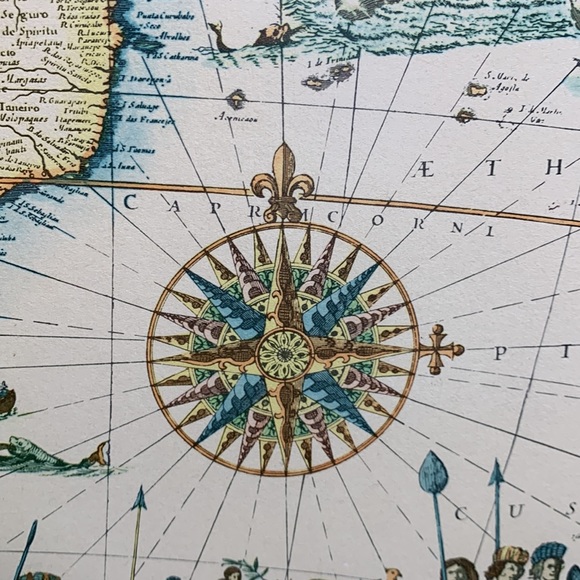 Vintage framed 19th century reproduction South America Map by Henrici Hondy 1629 - Picture 10 of 16